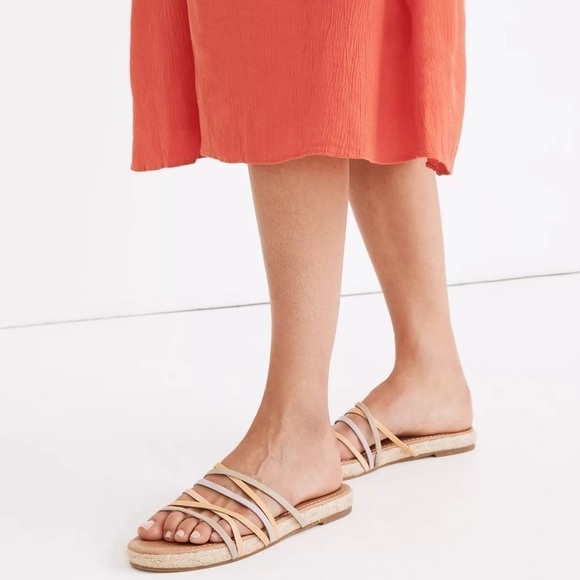 MADEWELL KATHRYN COLORBLOCK SNAKE EMBOSSED LEATHER ESPADRILLE SANDAL - Picture 1 of 14